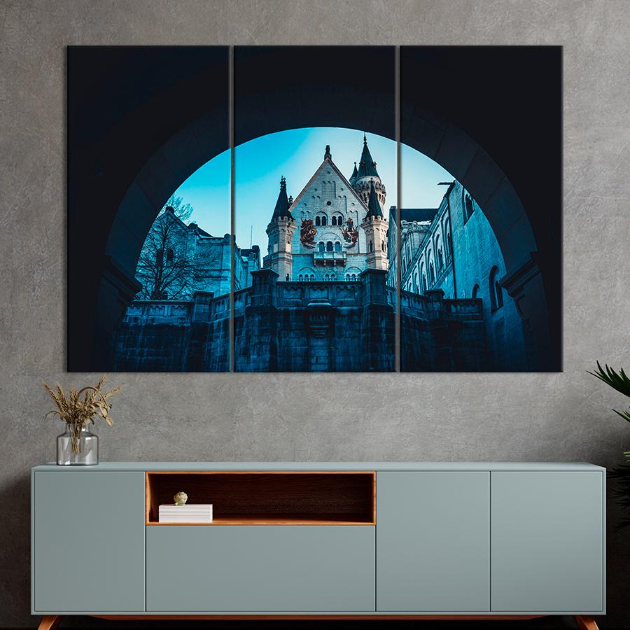Картина город Сказочный замок Нойшванштайн 78x48 см (A605-3)