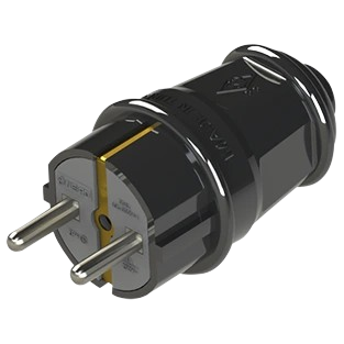 Вилка с заземлением NA-UEA 1010 евро 16А Черный (29466205)