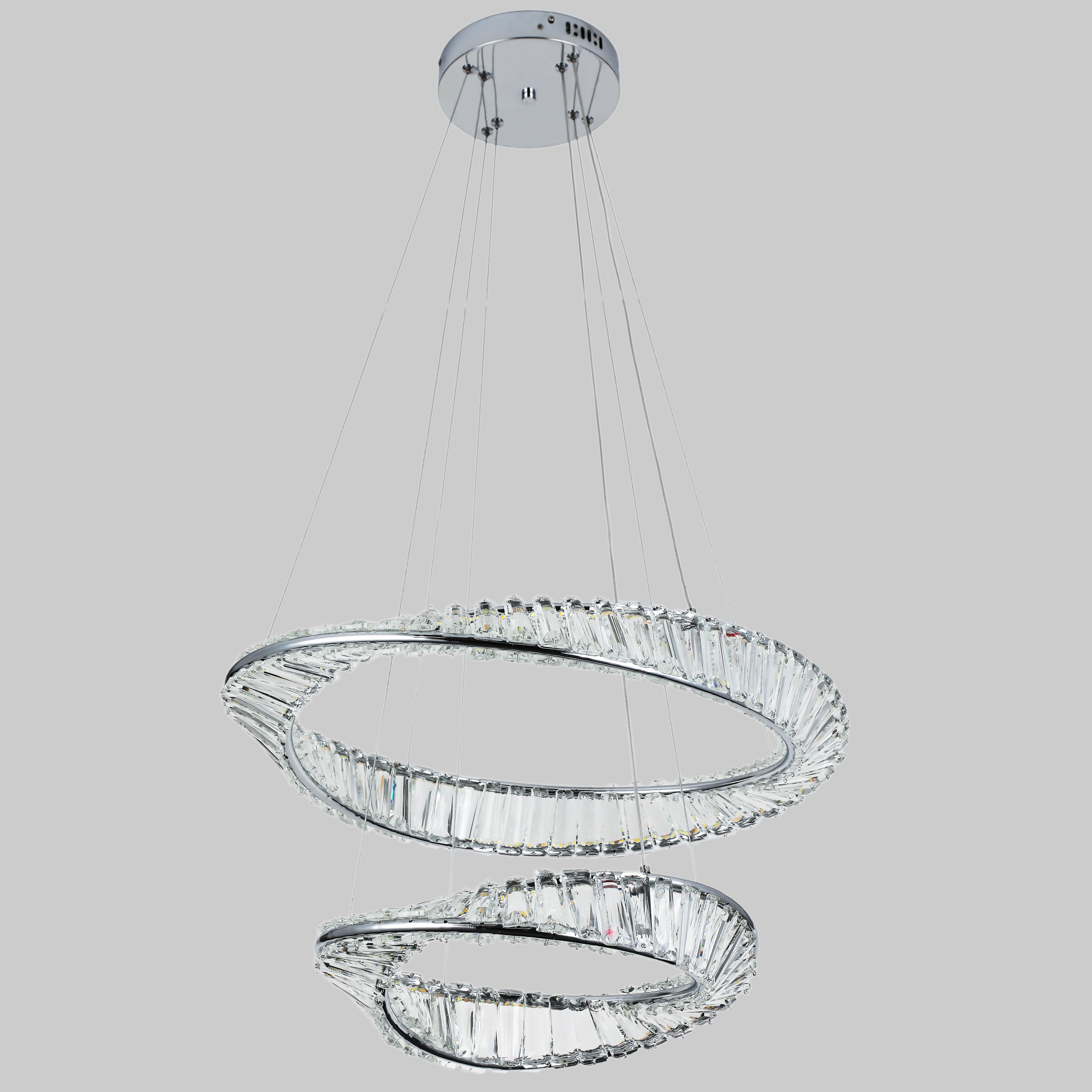 Люстра CRYSTAL арт-деко Серебряный/Хром (99-L8812 (600+400) CH)