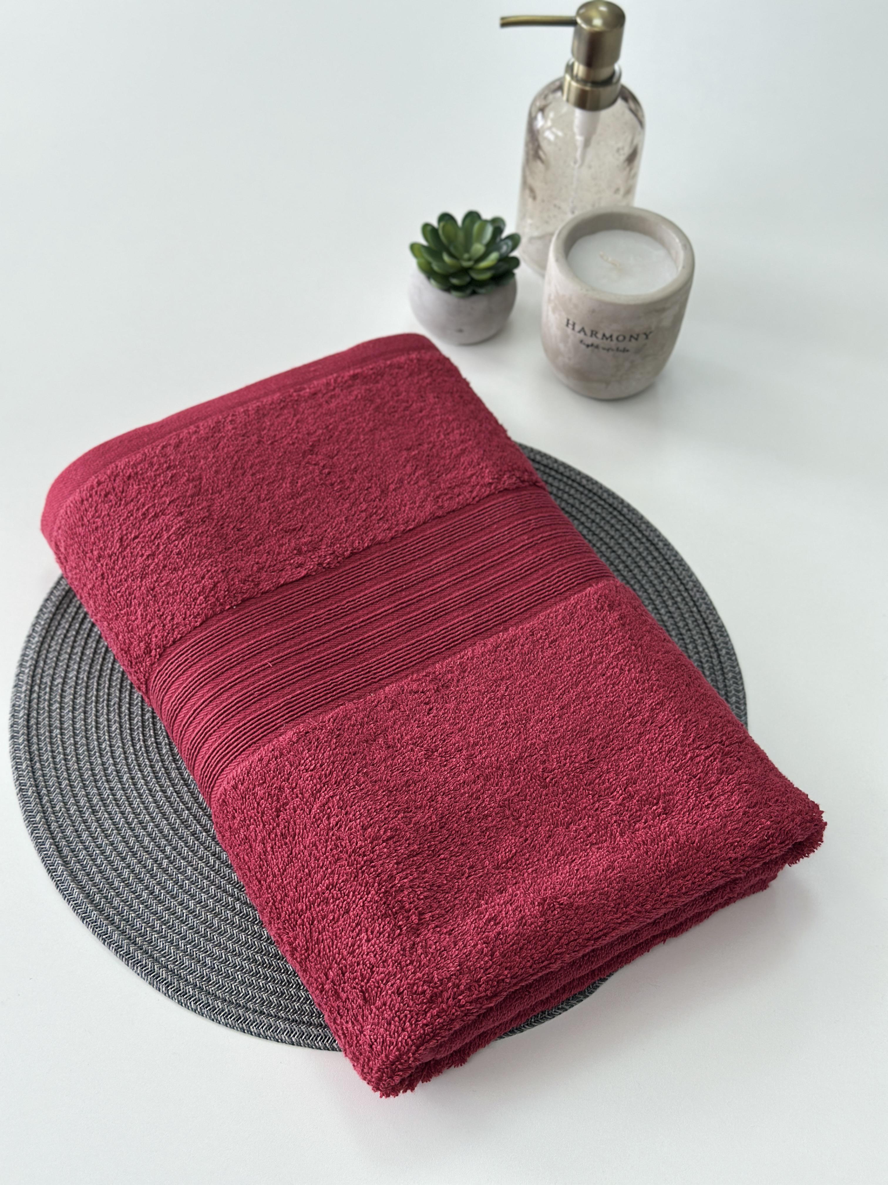 Полотенце банное махровое 70х140 см 500 г/м2 Бордовый (1303087)