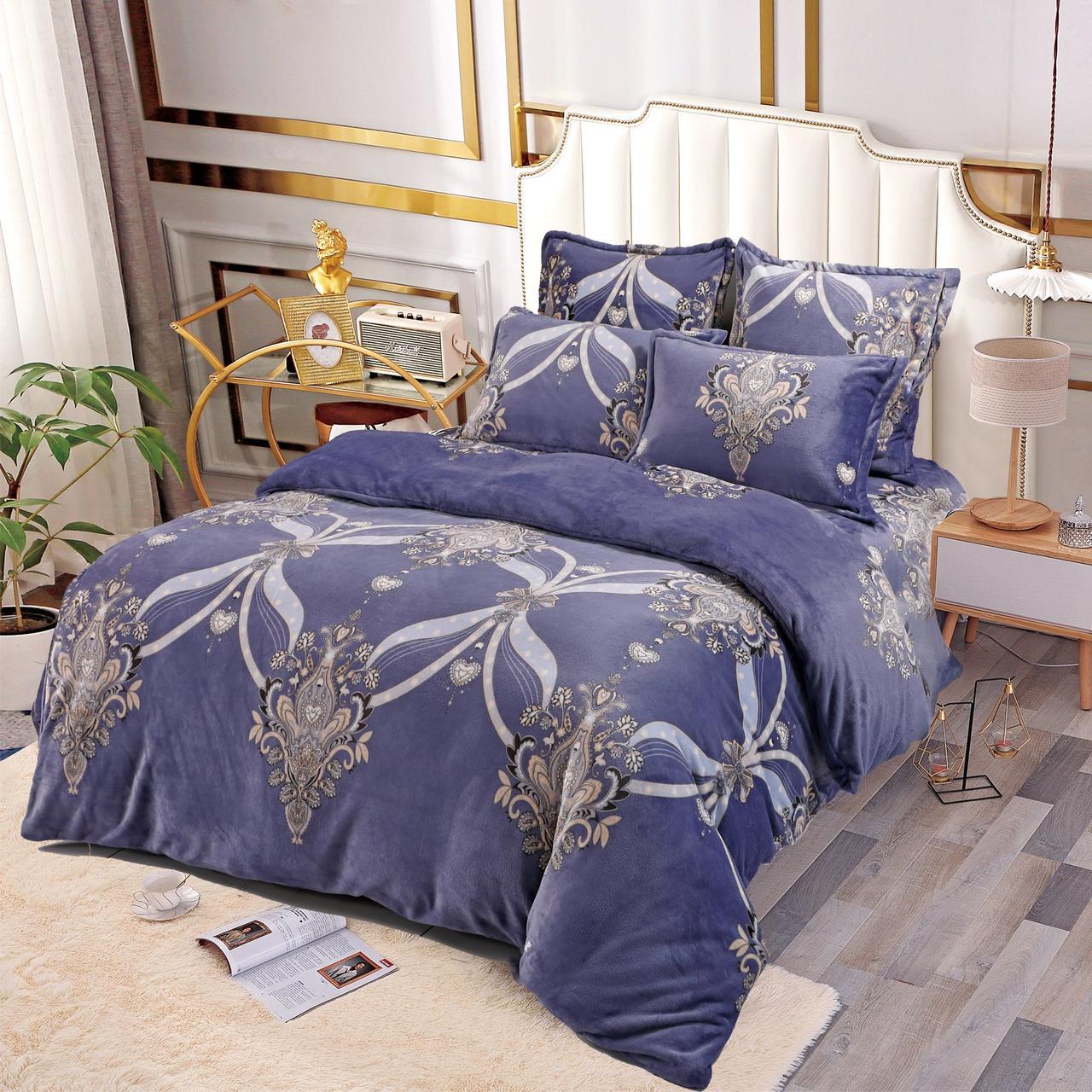 Комплект постельного белья зимний велюровый евро (25246)