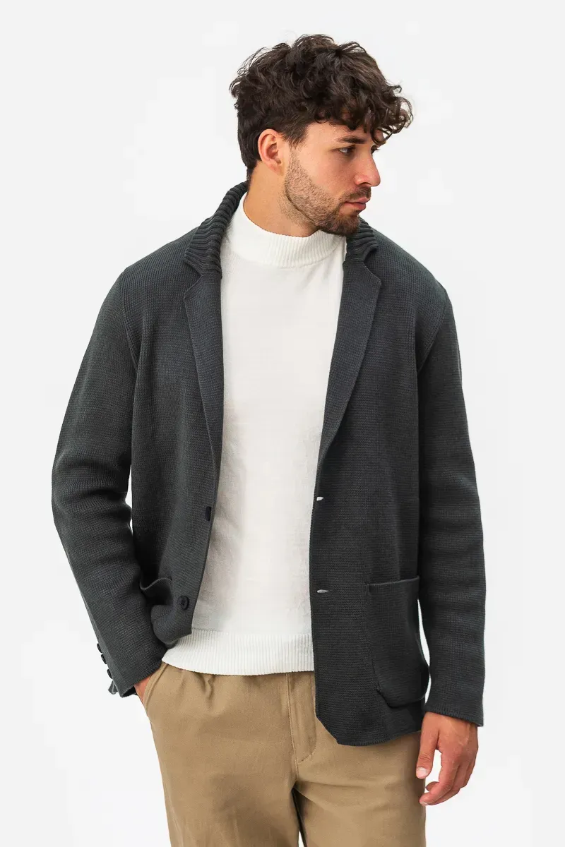 Пиджак трикотажный SVTR р. 48 Темно-серый (393) - фото 5 Пиджак трикотажный SVTR р. 48 Темно-серый (393) - фото 5