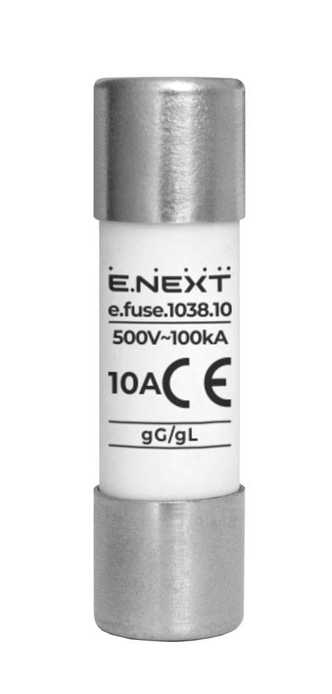 Предохранитель цилиндрический плавкий E.NEXT e.fuse.1038.10 10А gG/gL 10х38 мм (i0610015)