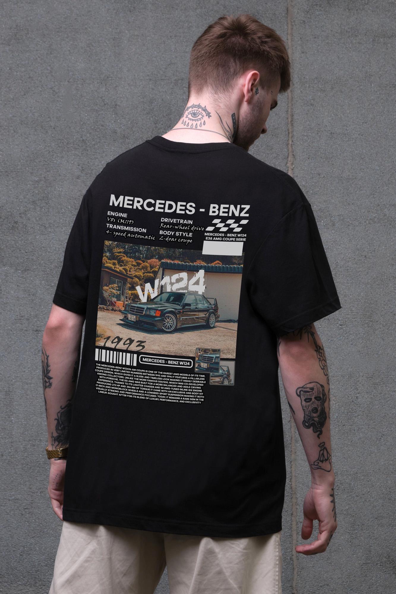 Футболка оверсайз Without З Принтом W124 Mercedes-Benz 2XL/3XL Black (2XL/3XL8056303 8056304)