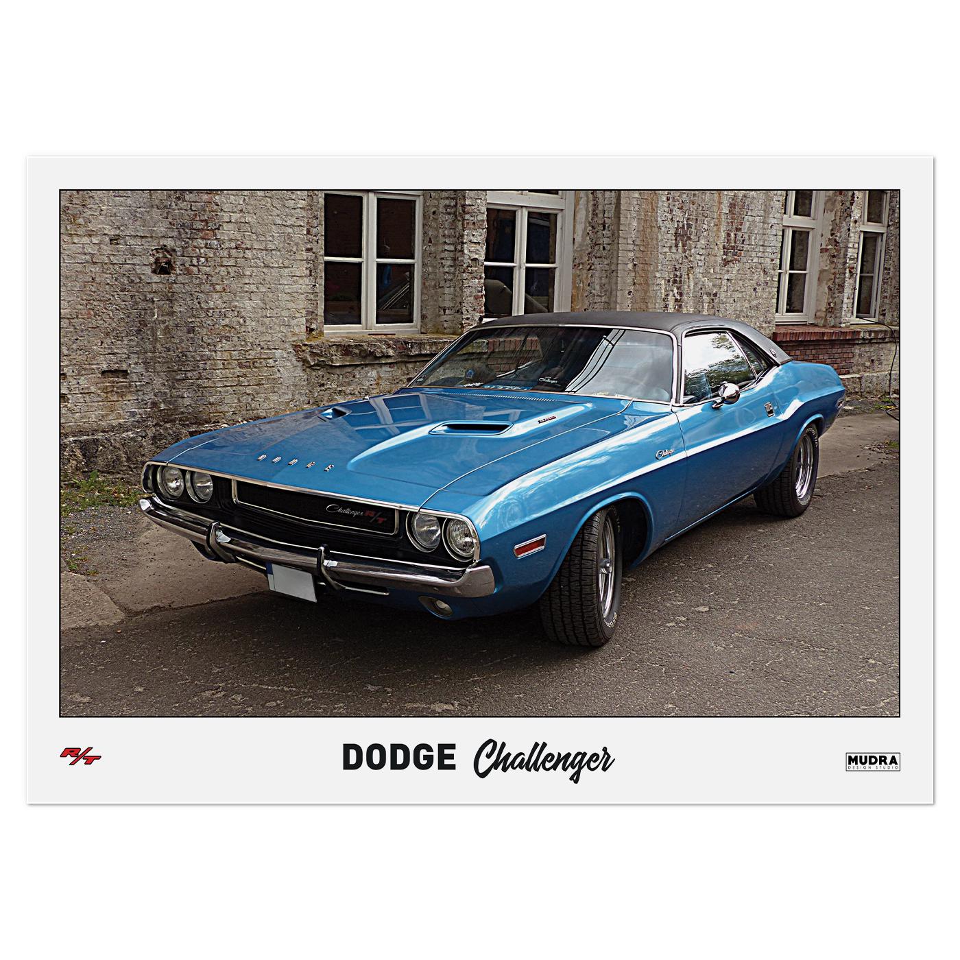 Плакат автомобильний Dodge Challenger RT 84x60 см (0285)