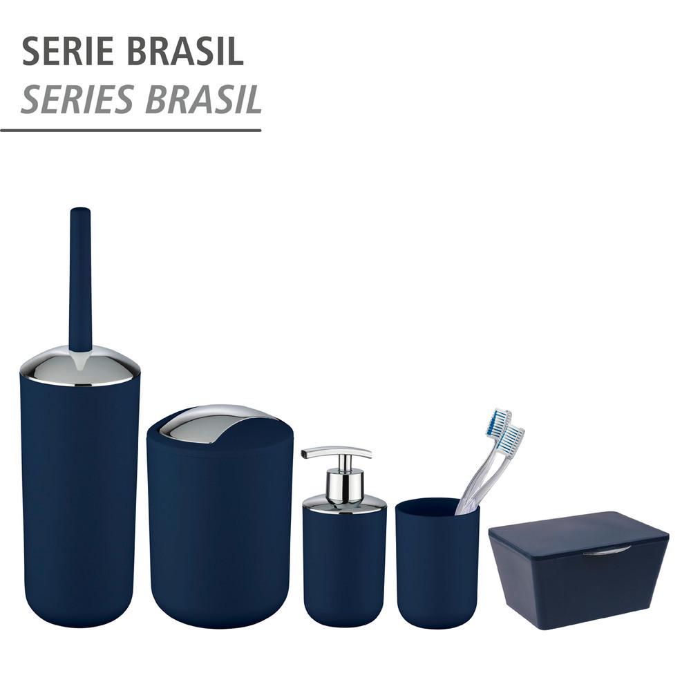 Стакан для зубных щеток Wenko Brasil Dark Blue d7,3x10,3 см Темно-синий - фото 3