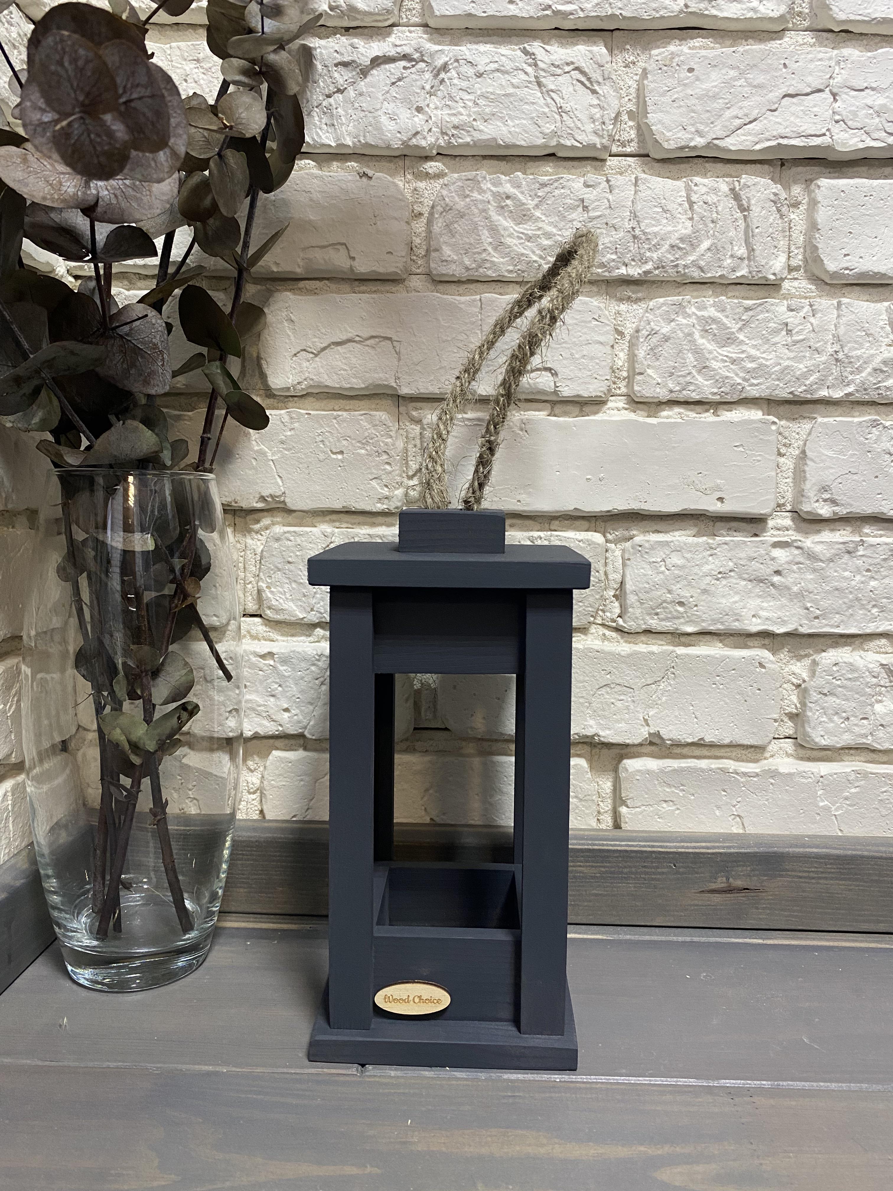 Свічник дерев'яний Wood Choice Ліхтар 12х12х25 Сірий - фото 2 Свічник дерев'яний Wood Choice Ліхтар 12х12х25 Сірий - фото 2