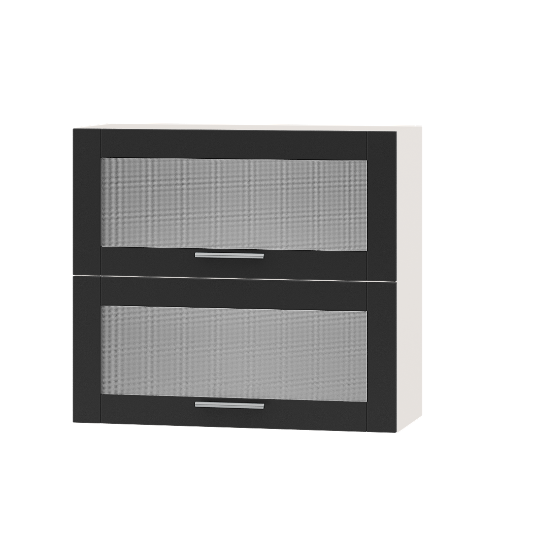 Шафа верхня Еверест Оптіма модуль Верх вітрина ВВ14-800 80х30х72 см Антрацит/Білий (01254)