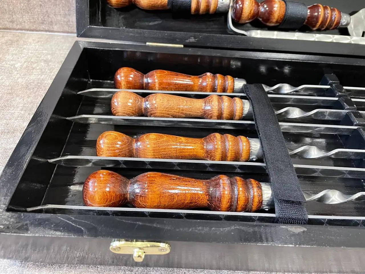 Набір шампурів Профі №30-1 у кейсі (10644723) - фото 3 Набір шампурів Профі №30-1 у кейсі (10644723) - фото 3