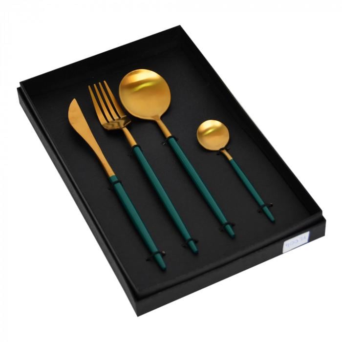 Набор столовых приборов 4 шт Зеленый (VL0049)