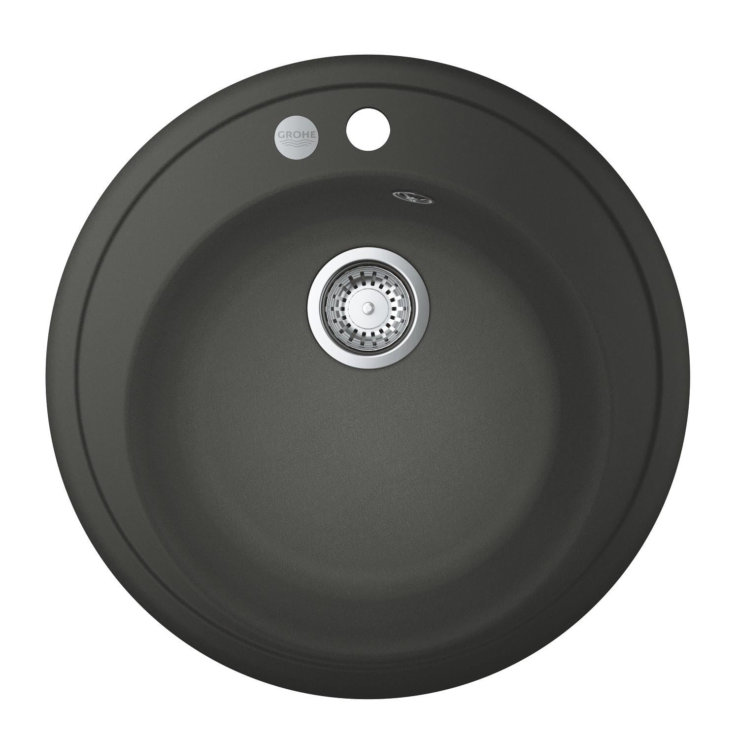 Мойка гранитная для кухни Grohe K200 510x510 мм врезная круглая Черный (31656AT0)
