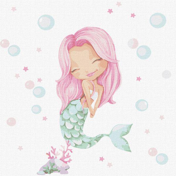 Картина по номерам русалочка Розовый