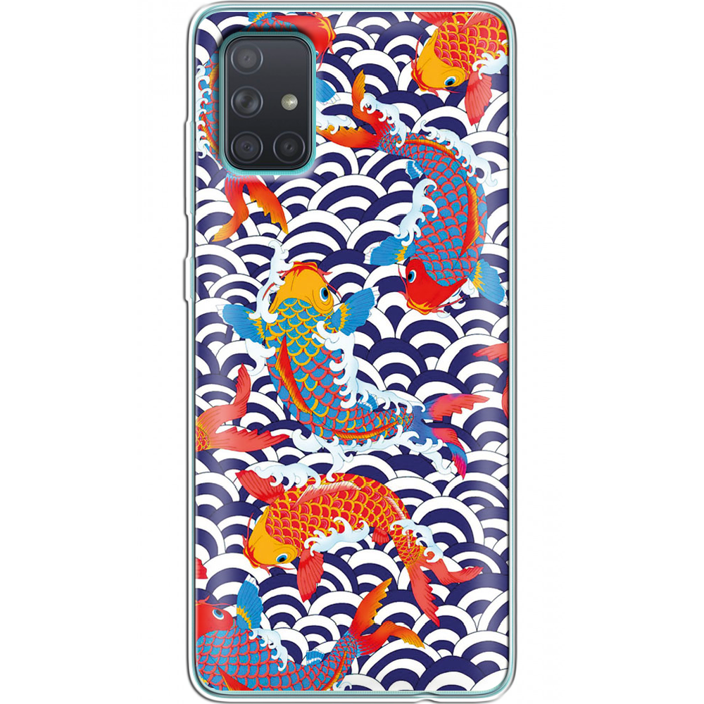 Чехол BoxFace Samsung A715 Galaxy A71 Koi Fish Прозрачный силикон (38850-up2477-38850)