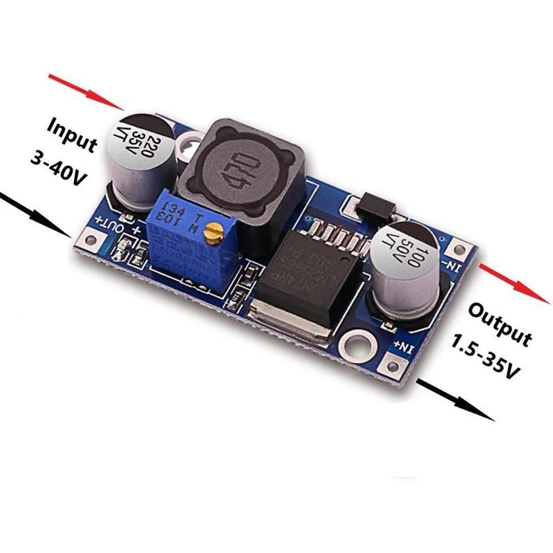 Перетворювач напруги понижувальний DC-DC LM2596 Step-Down регульований модуль 3А (2989603655) - фото 3