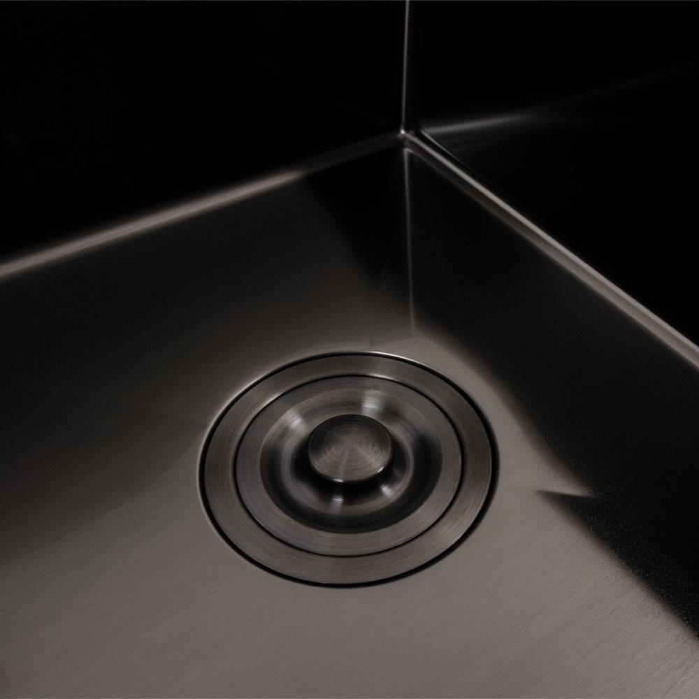 Мийка кухонна Valeso Handmade CM 58х48 L PVD круглий сифон 3,0/0,8 мм Чорний - фото 5 Мийка кухонна Valeso Handmade CM 58х48 L PVD круглий сифон 3,0/0,8 мм Чорний - фото 5