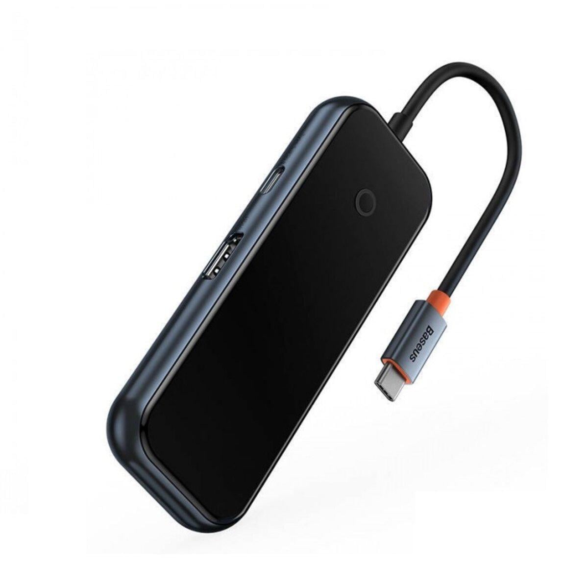 Адаптер переходник Type-C-Хаб BASEUS WKJZ010213 AcmeJoy Type-C to HDMI USB3.0 USB2.0 Dark Gray (be18d382)