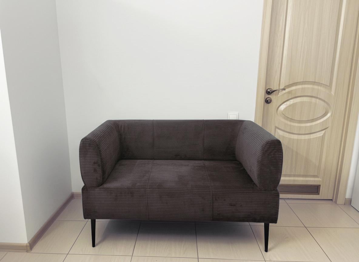 Диван офисный Tobi Sho Бенно-1 с подлокотниками велюр вельвет 1200х720х750 мм Lotus 15/Grey Brown