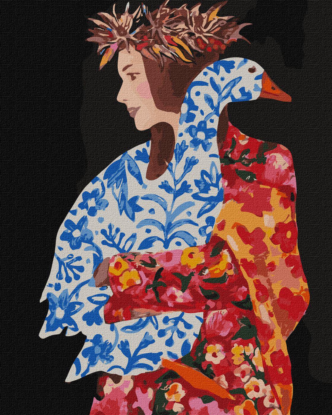 Картина по номерам 40х50 ИДЕЙКА Под синим крылом (KHO4928)