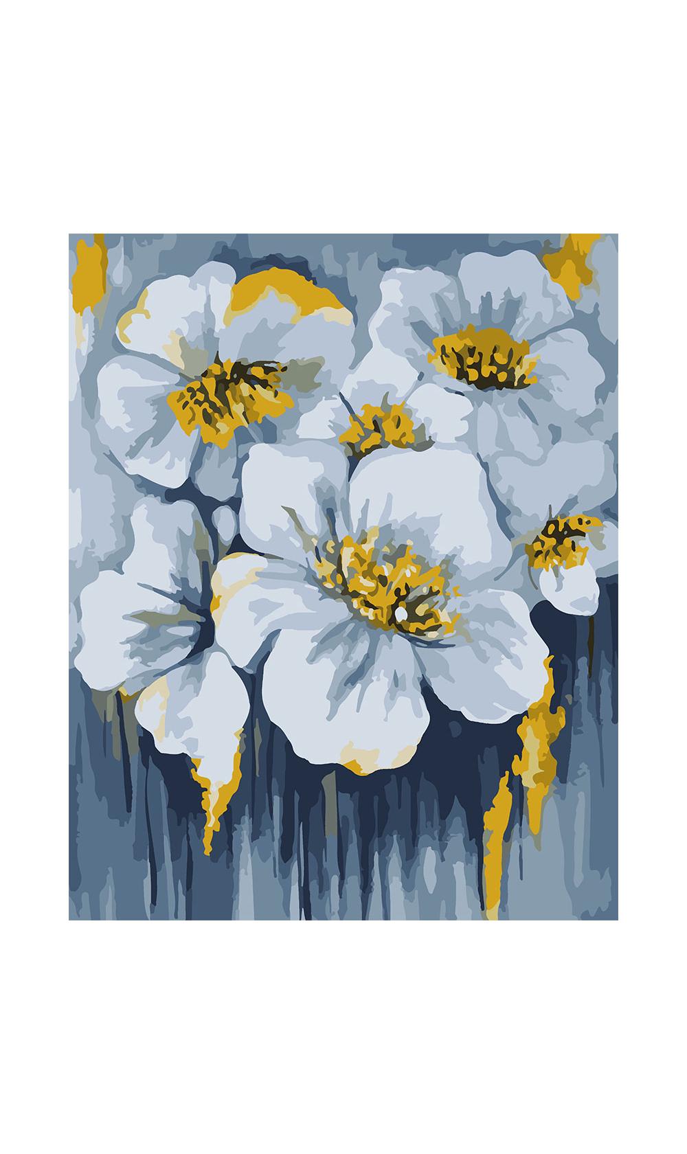 Картина по номерам Santi Голубые цветы в золоте 40х50 см (954523)