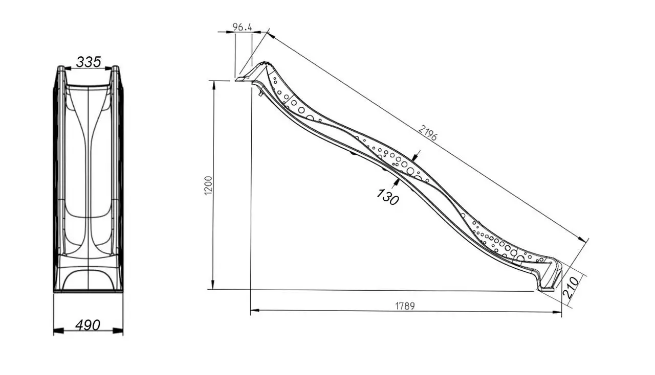 Гірка дитяча пластикова WCG для майданчика до 50 кг 2,2 м Салатовий (sp2200l) - фото 4