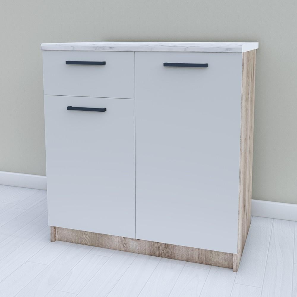 Тумба нижняя для кухни Opendoors МП15 комби без столешницы 800 мм Светло-серый/Аликанте (МП15/14)