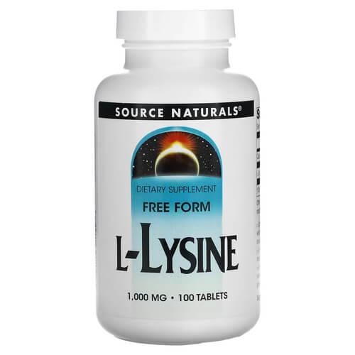 Лизин Source Naturals L-Lysine 1000 мг 100 табл. (SNS-00142)