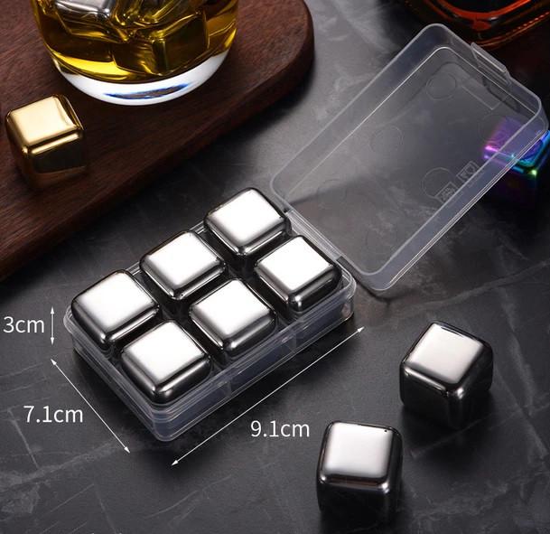 Кубики для охлаждения напитков REMY-DECOR нержавеющая сталь 6 шт. Серебристый - фото 2 Кубики для охлаждения напитков REMY-DECOR нержавеющая сталь 6 шт. Серебристый - фото 2