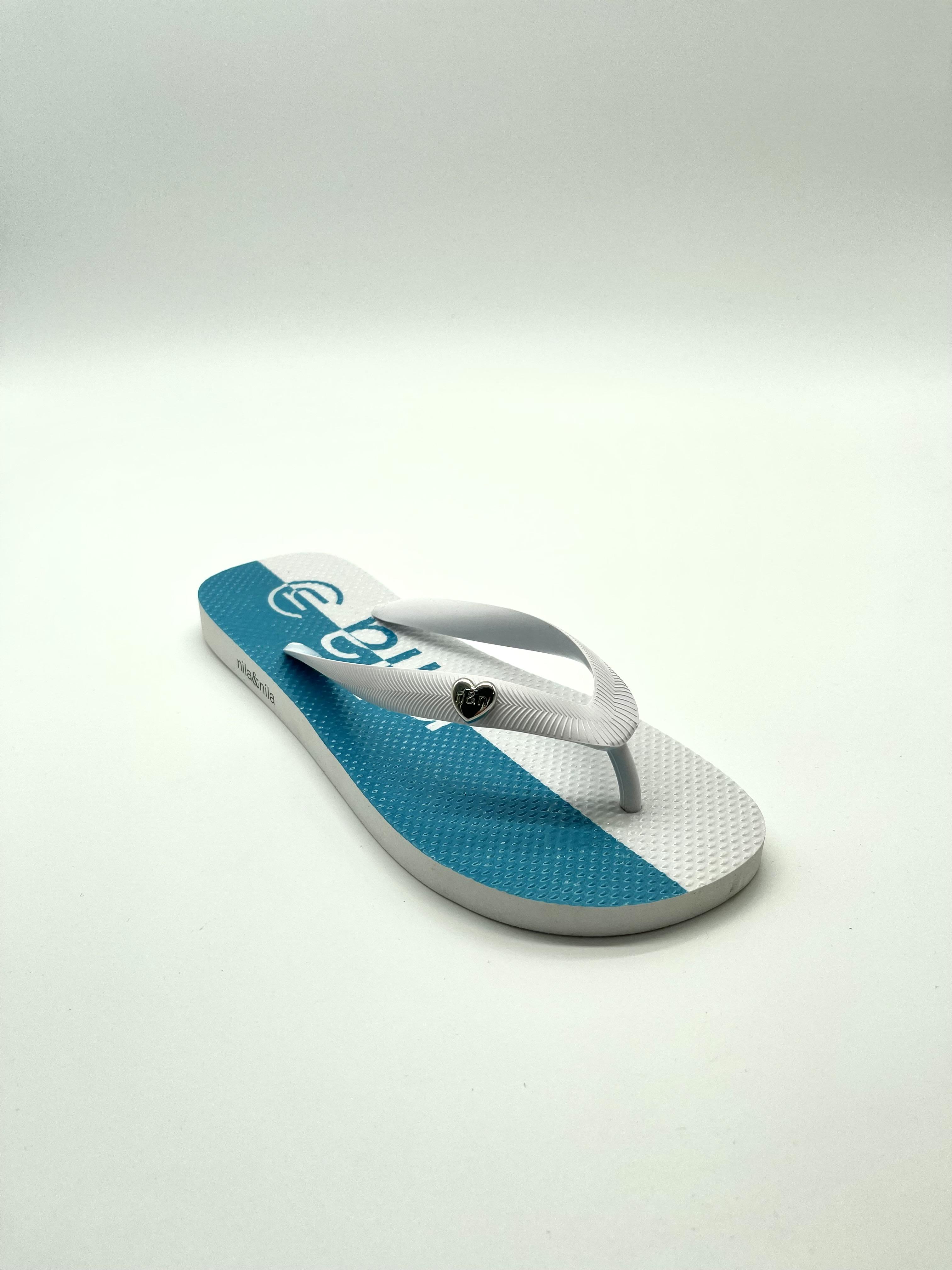 Шлепанцы женские NilaNila 1503 р. 38 Белый/Голубой