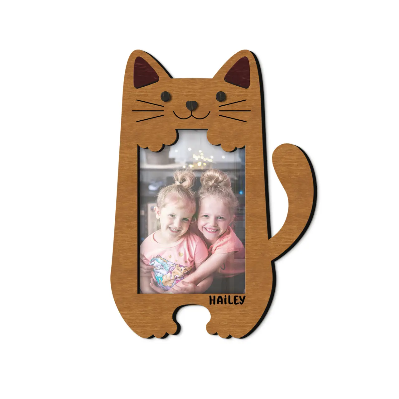 Фоторамка персоналізована у формі кішки на 1 фото Світло-коричневий (cat_4x6_vertical-5) - фото 1 Фоторамка персоналізована у формі кішки на 1 фото Світло-коричневий (cat_4x6_vertical-5) - фото 1