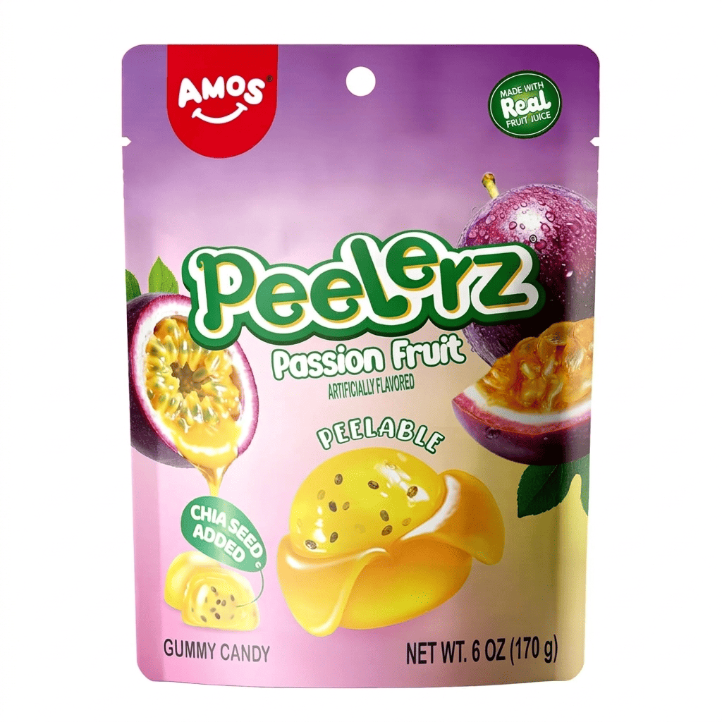Конфеты желейные Amos Peelerz Peelable Passion Fruit Gummy Candy 170 г (2964492518)