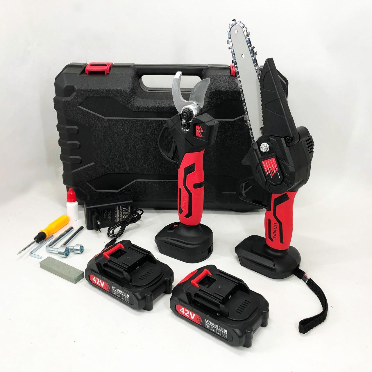 Набор KRAFFTEC секатор аккумуляторный/мини-пилка цепная в кейсе с JS-574 2 АКБ (2397859848) - фото 6 Набор KRAFFTEC секатор аккумуляторный/мини-пилка цепная в кейсе с JS-574 2 АКБ (2397859848) - фото 6