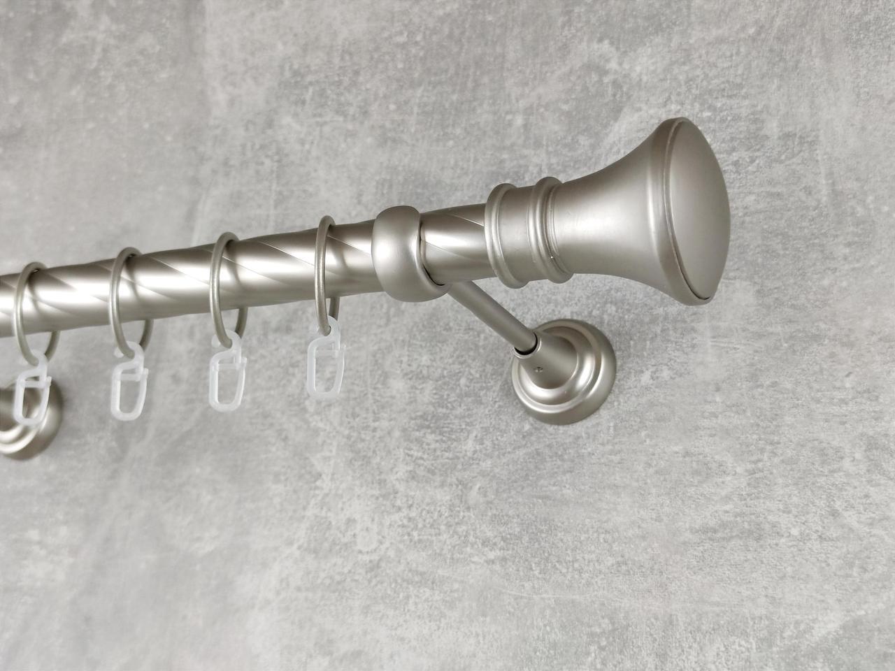 Карниз MStyle металлический для штор однорядный Люксор 25 мм крученый 160 см Сатин (5011497)