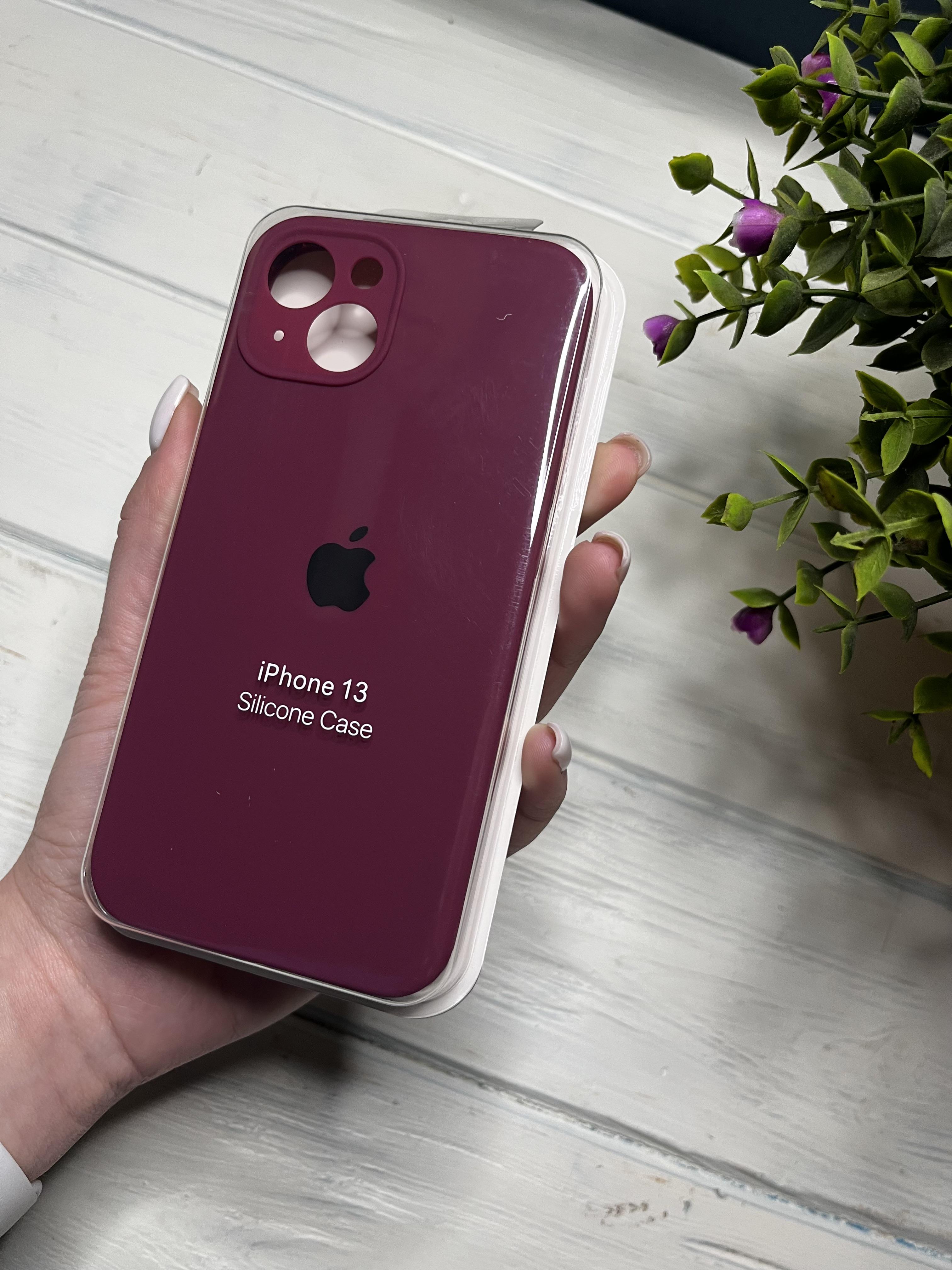 Чехол накладка на iPhone (Айфон) 13 закрытый низ и закрытая камера silicone case full camera Apple