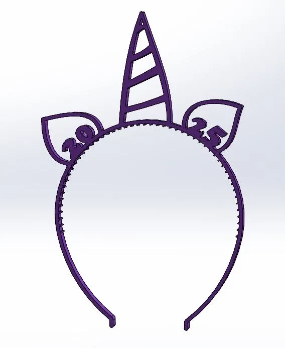 Ободок The Famous Unicorn Headband New Year 2026 18 см 3D-печать