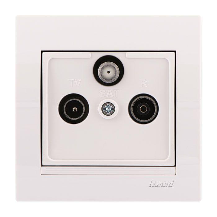 Розетка ТВ/радио/спутниковая конечная Deriy со вставкой Белый (702-0202-135)