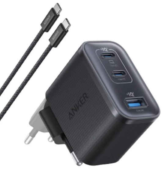 Зарядное устройство Anker Nano 70W Ultra-Fast 3-Port в комплекте с кабелем Type-C