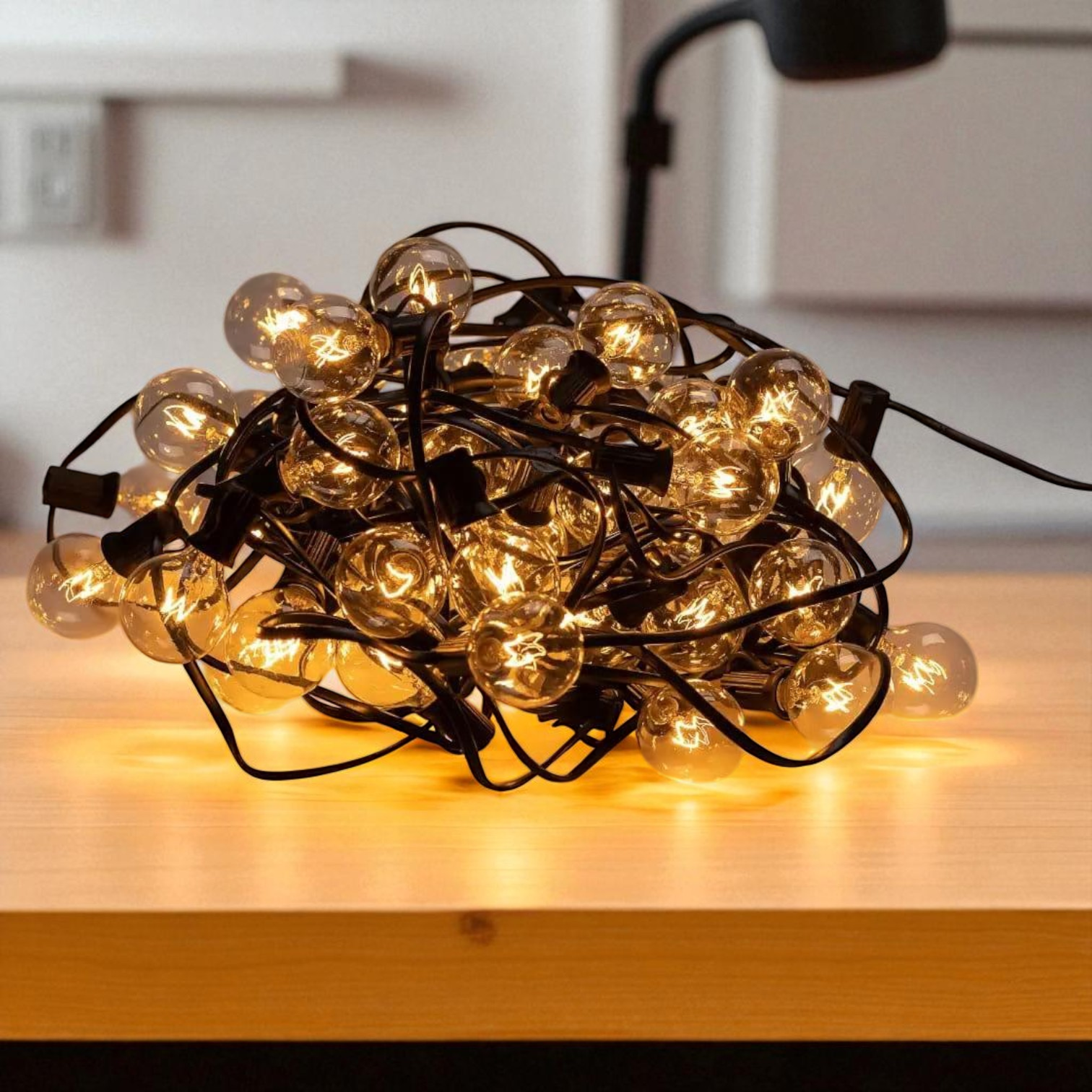 Гірлянда вулична з лампочками світлодіодна ретро 15 м 50 ламп Жовтий (G4050L)