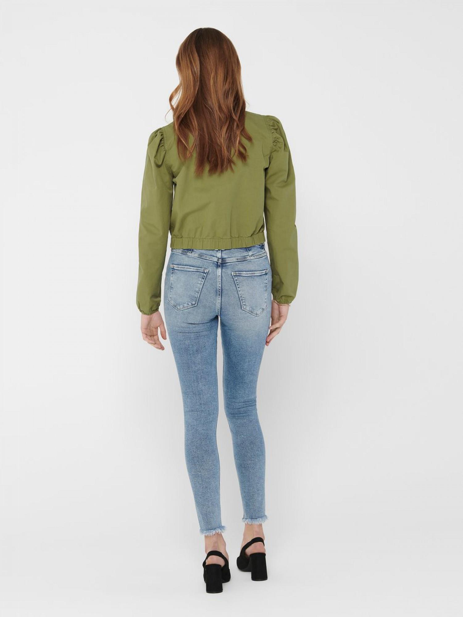 Блуза-рубашка укороченная ONLY 9258 S Хаки (42) - фото 3