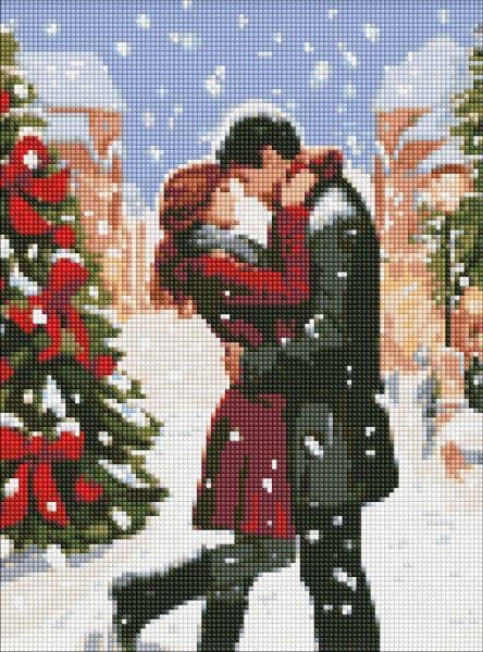 Алмазна мозаїка Зимова романтика з голограмними стразами AB art_selena_ua 30х40 см (AMO7823)