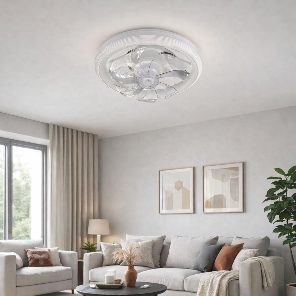 Люстра-вентилятор Wind с пультом 93W белая окантовка Белый (2912/WH)