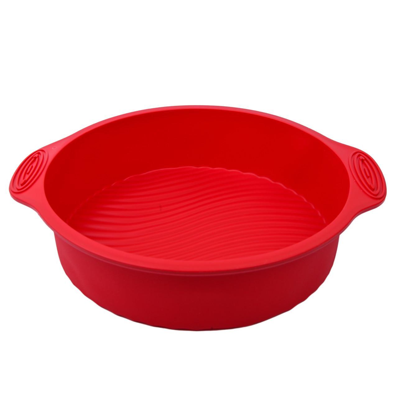 Форма для кексу хвилі силіконова кругла з ручками 25x29x6 см Червоний (2356744414) - фото 2 Форма для кексу хвилі силіконова кругла з ручками 25x29x6 см Червоний (2356744414) - фото 2