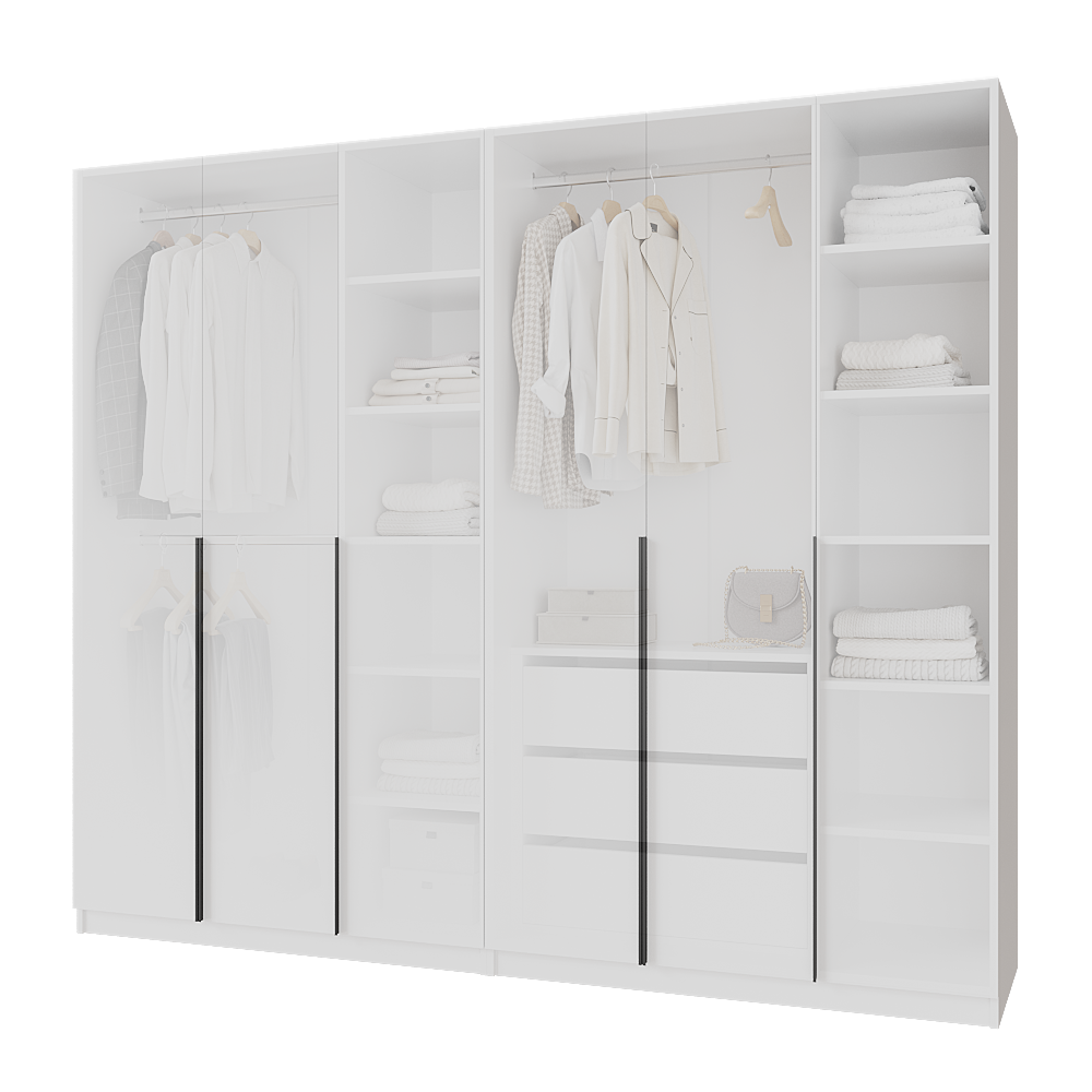 Шафа розпашна з тумбою Меблітренд Чиназес ЧиТ-2400 2400х500х2050 мм Білий (27287255) - фото 2 Шафа розпашна з тумбою Меблітренд Чиназес ЧиТ-2400 2400х500х2050 мм Білий (27287255) - фото 2