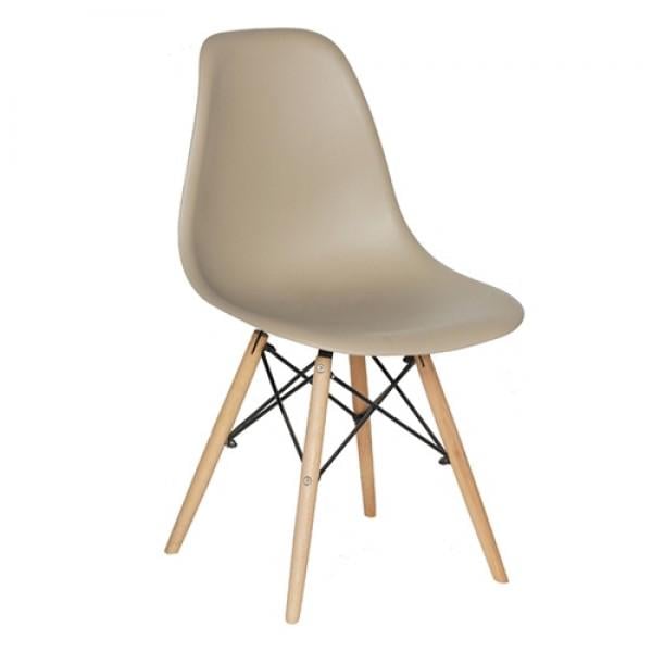 Стул для кухни Мікс Меблі Смайл из дерева/полипропилен Натуральный/Бежевый (А0051822)