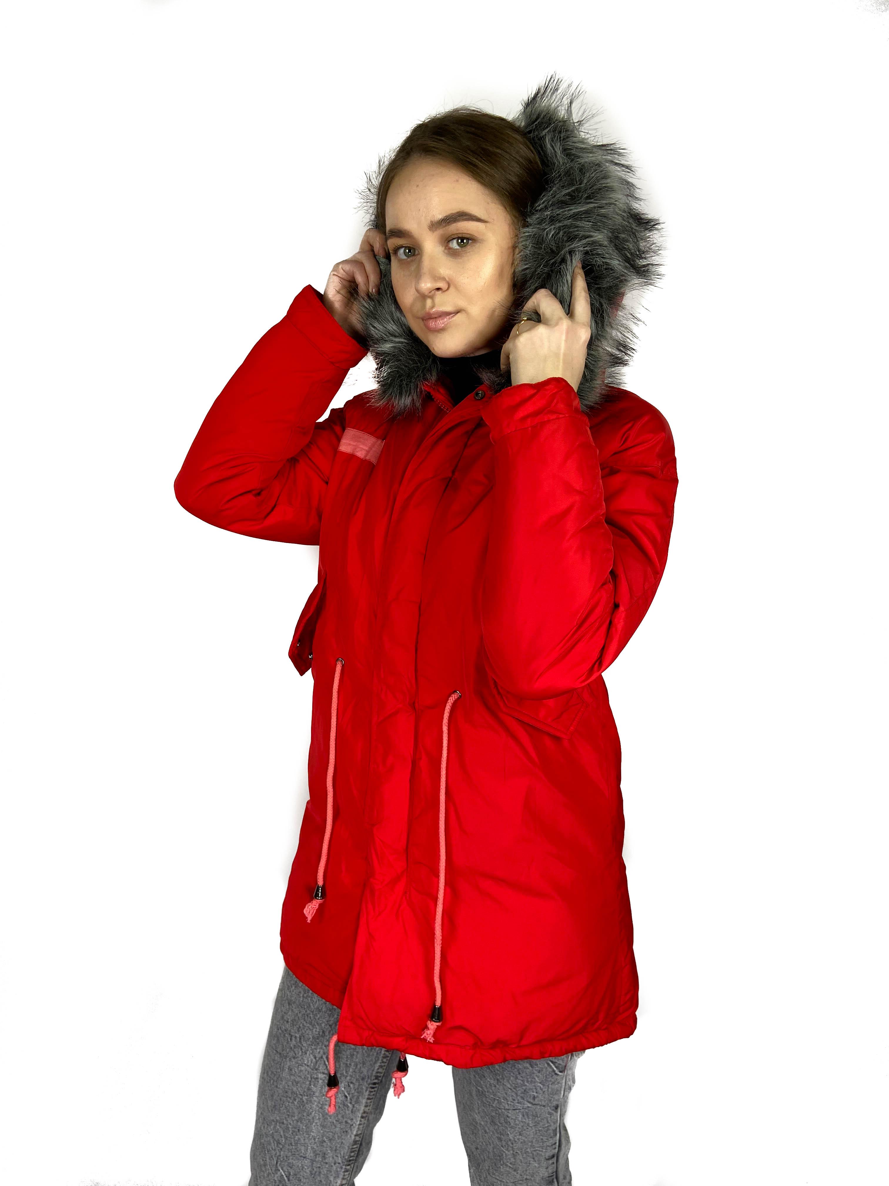 Парка женская зимняя XINXUEYI XL Красный (PP9009) - фото 3 Парка женская зимняя XINXUEYI XL Красный (PP9009) - фото 3