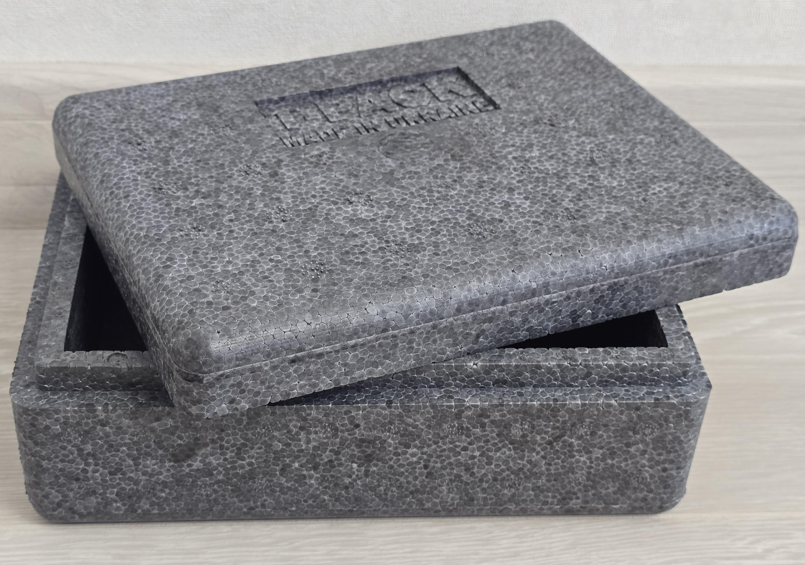 Термоконтейнер T-PACK пінопластовий з кришкою 1,5 л 80х170х210 ммГрафітовий (14769717)