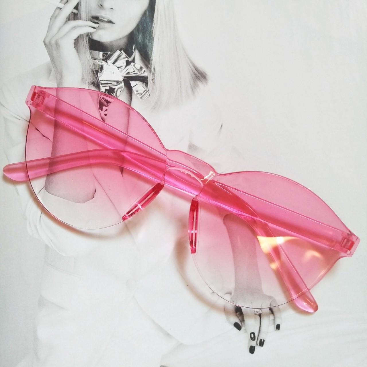 Солнцезащитные очки безоправные Розовый с градиентом