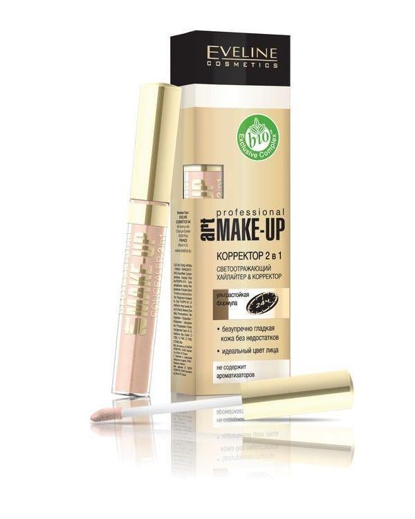 Коректор для обличчя Eveline Cosmetics Art Professional Make-Up 2в1 рідкий 7 мл - фото 1