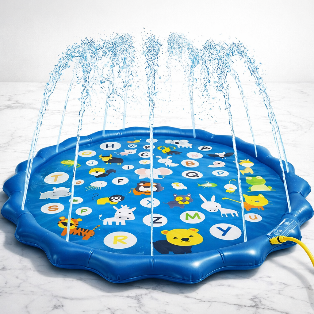 Бассейн-коврик детский надувной Splash Pad с фонтаном 90 см (33978871)