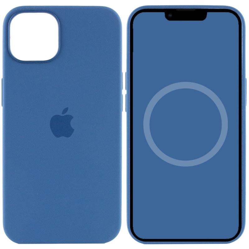 Противоударный чехол Silicone case AAA full with Magsafe and Animation для Apple iPhone 13 6.1" Синий/Blue Jay