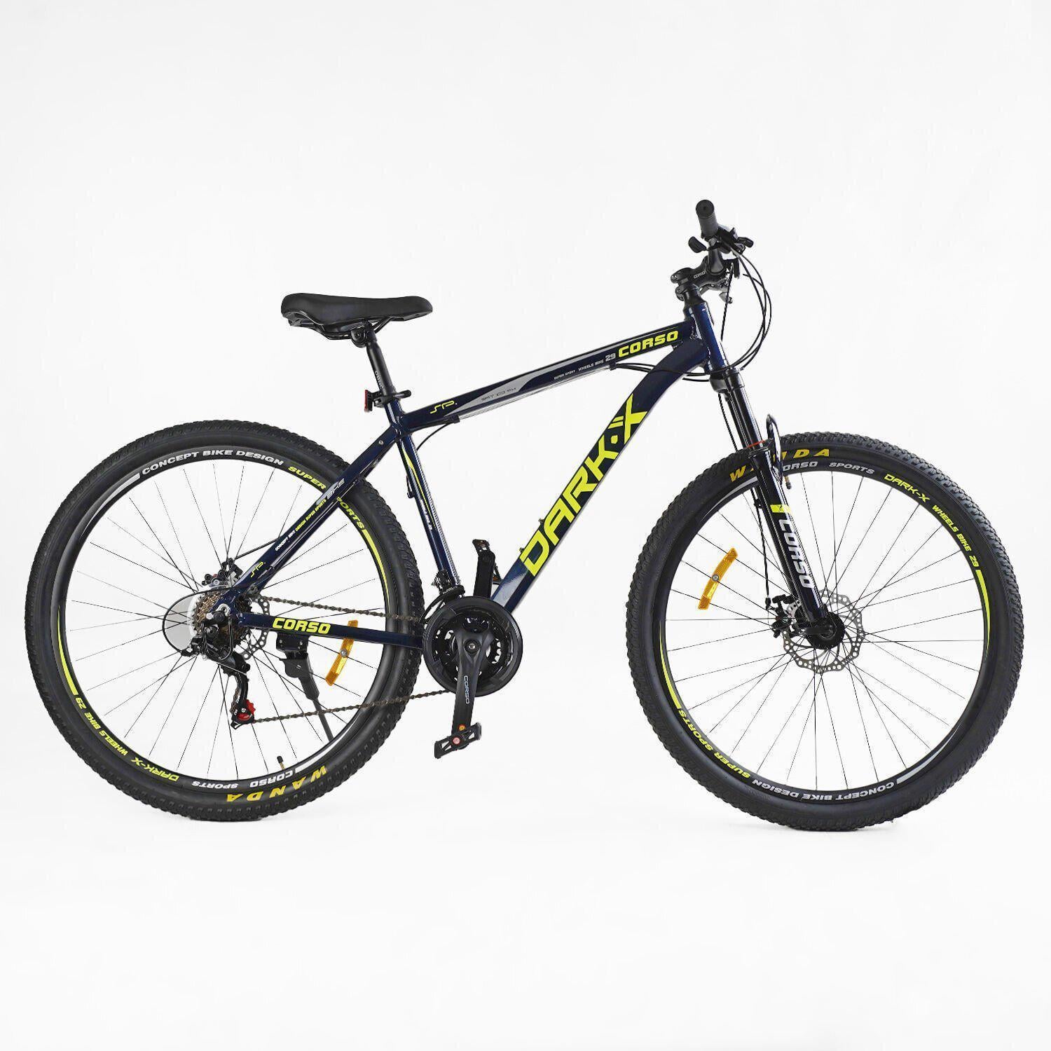 Велосипед горный алюминиевый Corso Dark-X 29" рама 19" Черно-желтый